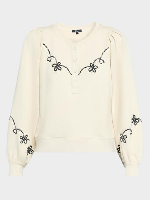 Rails Hanne Embroidered Henley Sweatshirt