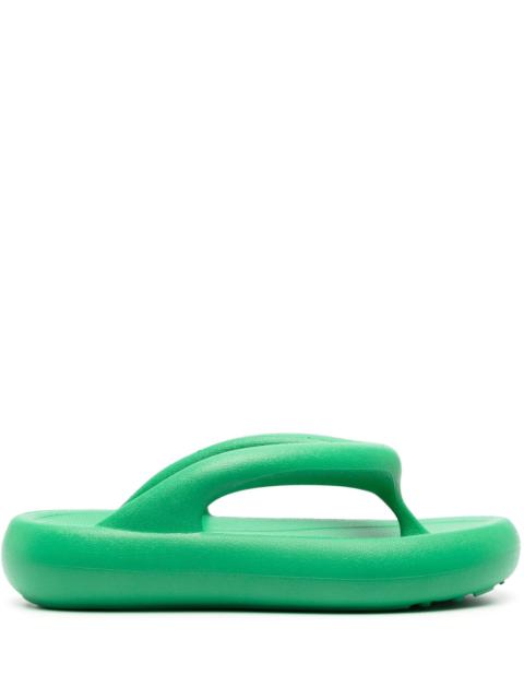 green Delta padded flatform sandals