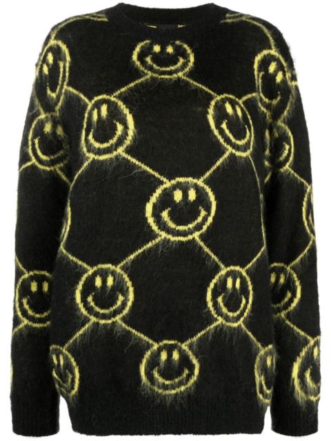 Joshua Sanders smiley-face intarsia-knit jumper