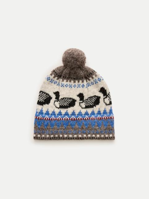 J.CREW Wallace & Barnes duck pattern pom beanie in wool