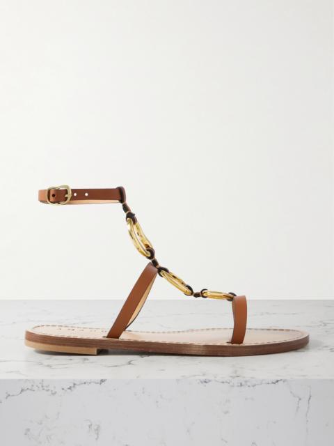 AMANU The Bazaruto Embellished Leather Sandals
