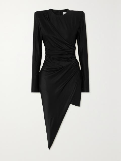 ALEXANDRE VAUTHIER Asymmetric Draped Stretch-satin Mini Dress