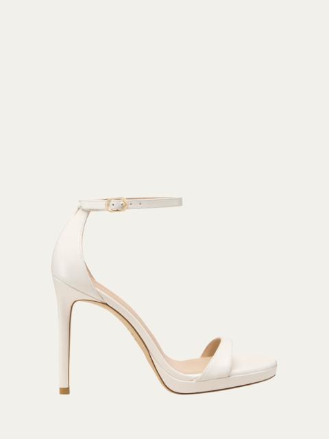 Stuart Weitzman Nudist Patent Ankle-Strap Platform Sandals