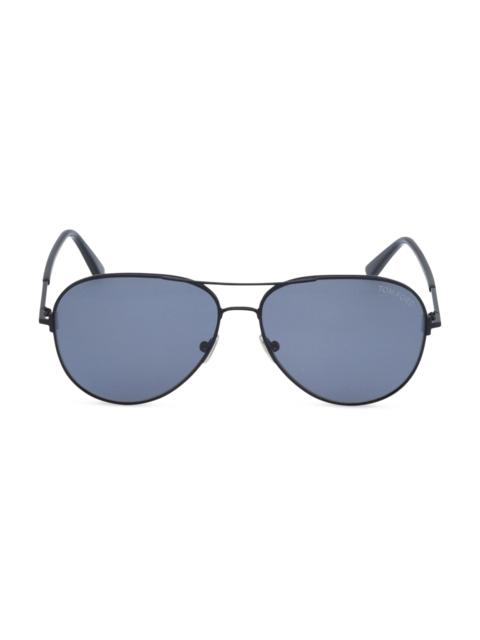 TOM FORD Men's Clark 59MM Pilot Sunglasses - Black Blue