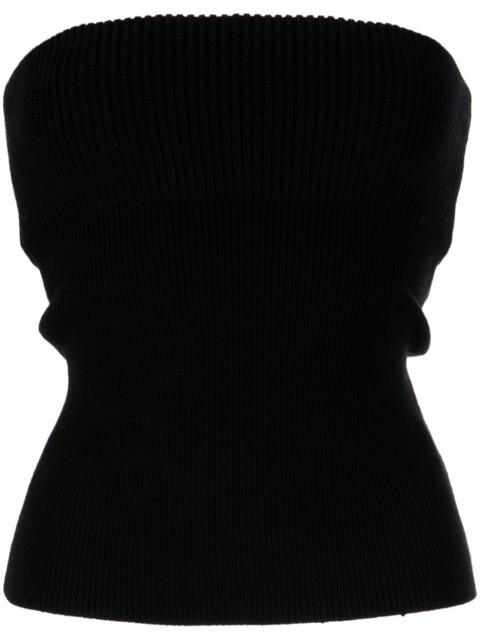 Alexander Wang double-layer ribbed-knit strapless top