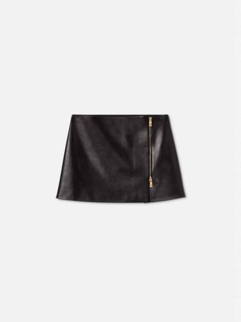 VERSACE Medusa Leather Mini Skirt