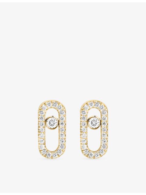 MESSIKA Move Uno 18ct yellow-gold and diamond-set stud earrings
