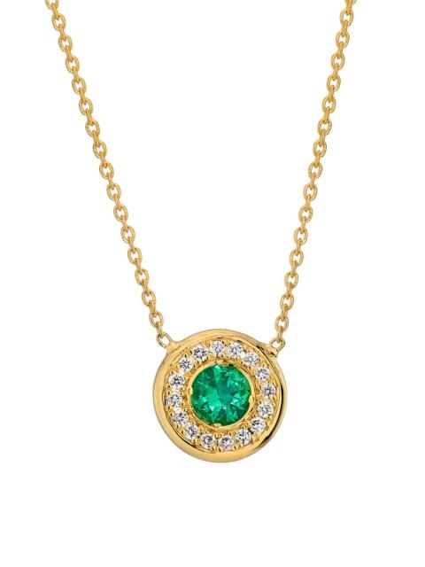 ROBERTO COIN Women's Tiny Treasures 18K Yellow Gold, Emerald & 0.07 TCW Diamond Halo Pendant Necklace - Emerald