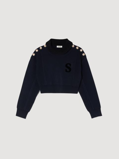 Sandro CROPPED TURTLENECK SWEATER