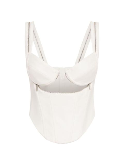 panelled zipped bustier top