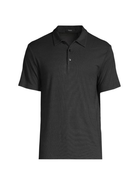 Theory Men's Bron C Anemone Polo Shirt - Black Multi