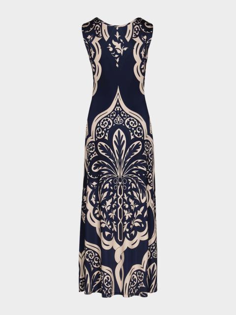 Johanna Ortiz Voyage Reversible Twist-Front Cut-Out Maxi Dress
