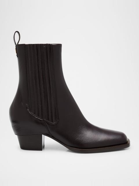 FENDI Almond-Toe Calf Leaher Boots