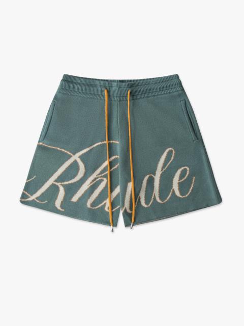 Rhude SCRIPT LOGO KNIT SHORT