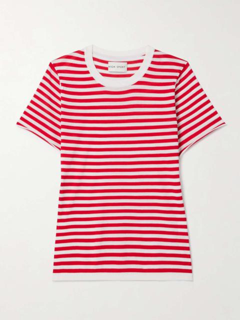 Owen striped cotton T-shirt Red