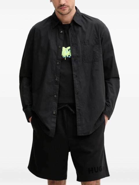 HUGO logo-embroidered shirt