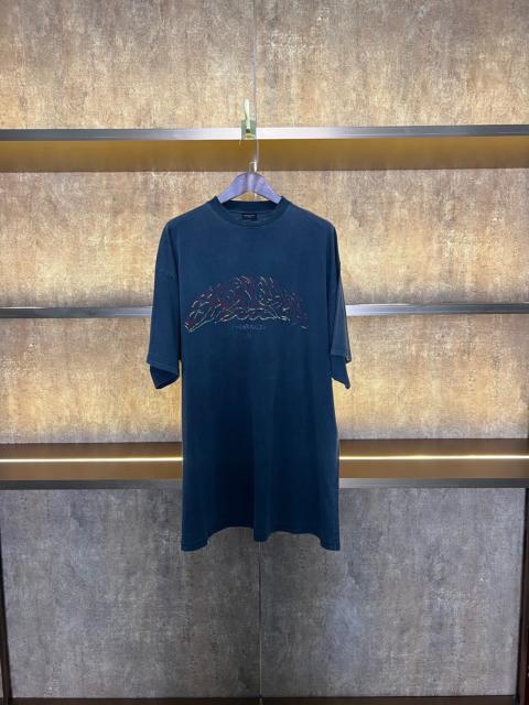 BALENCIAGA Balenciaga Flame Disaster Short Sleeve Top