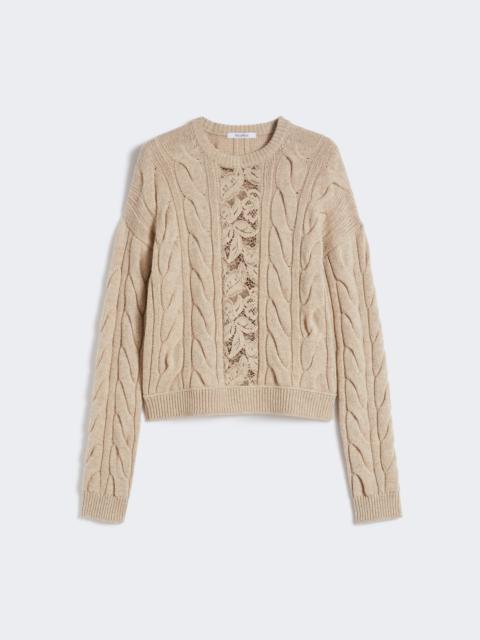 NOSTOC Wool and cashmere jumper with lace