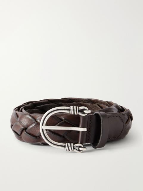 Anderson's 3cm Woven Leather Belt Brown