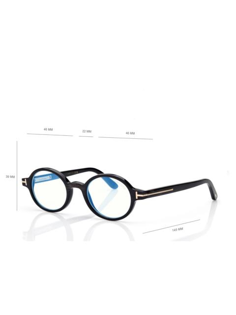 TOM FORD ROUND HORN BLUE BLOCK OPTICALS