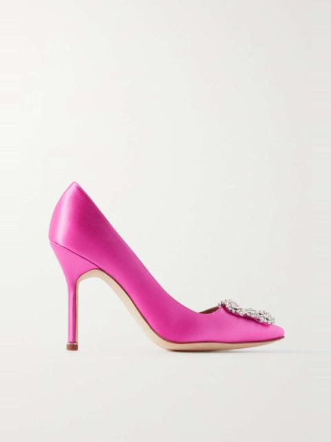 Hangisi 105 crystal-embellished satin pumps