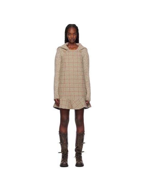GANNI Beige Check Minidress
