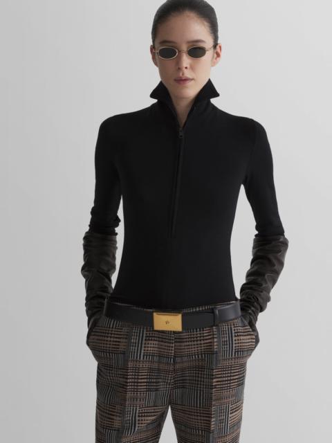 MUGLER black column jersey top