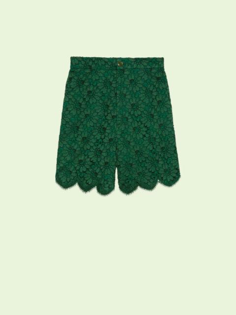 GUCCI Floral lace shorts
