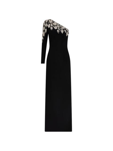 JENNY PACKHAM crystal-embellished one-shoulder maxi dress
