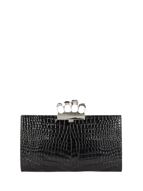 Alexander McQueen Skull Four Ring Embossed Clutch