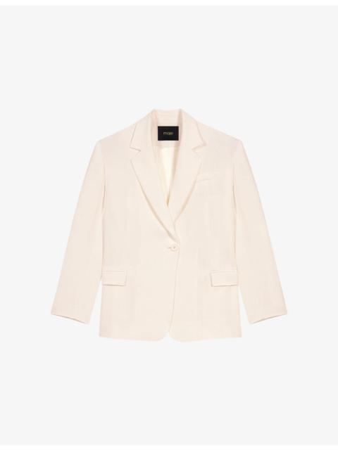 maje Single-Breasted Relaxed-Fit Woven Blazer