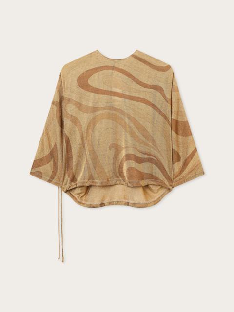 PUCCI LAME TOP WITH PRINTED DETAIL