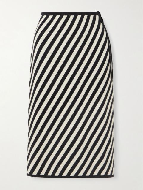 POSSE Darcy striped Pima cotton midi skirt Multi