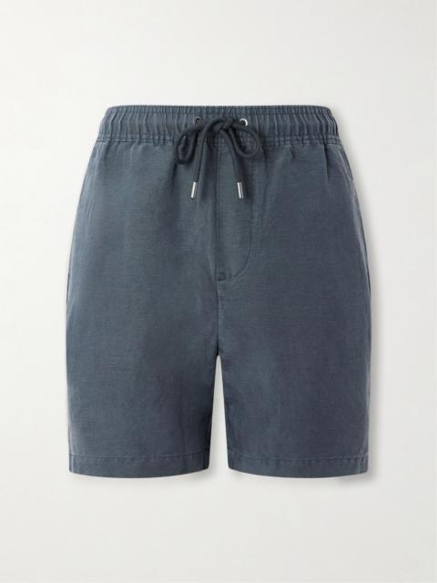 onia Air Straight-Leg Linen and Lyocell-Blend Drawstring Shorts Gray
