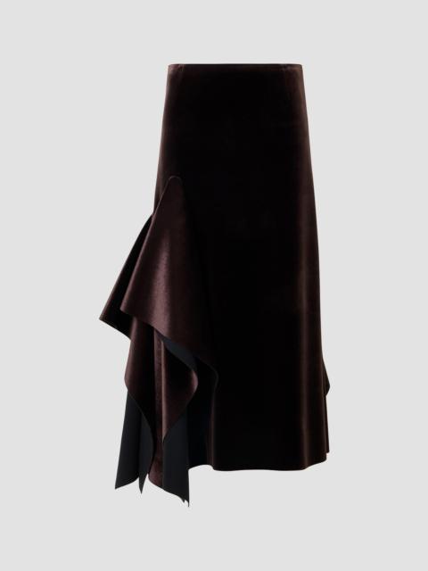 AKRIS Women's Velvet Neoprene Asymmetric Midi Skirt - Coffee