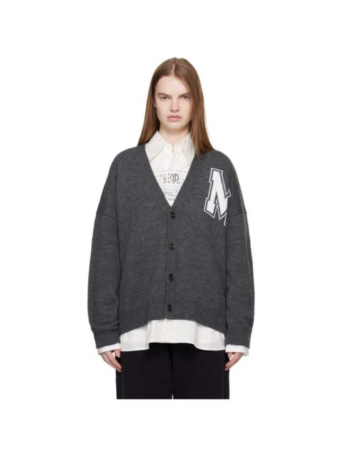 MM6 Maison Margiela Gray Two-In-One Knit Cardigan