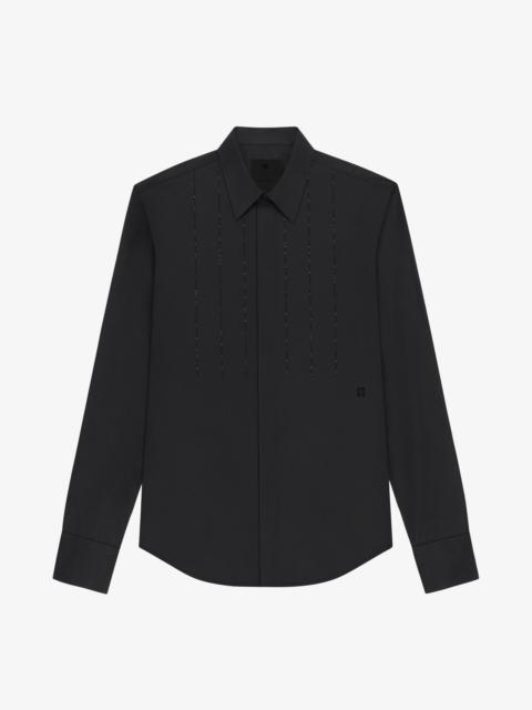 SHIRT IN POPLIN WITH EMBROIDERED FRONT PANEL