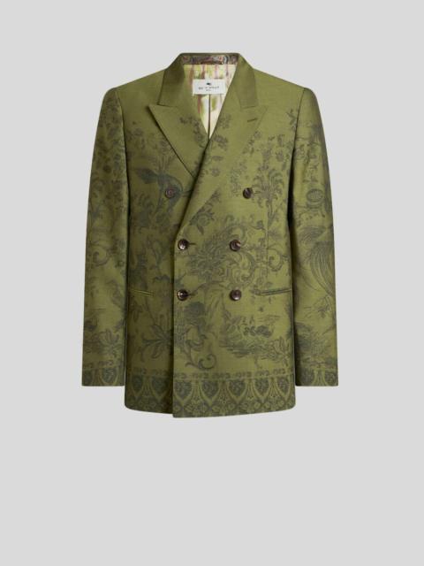 Etro DOUBLE-BREASTED WOOL JACQUARD JACKET WITH FLORA AND FAUNA MOTIF