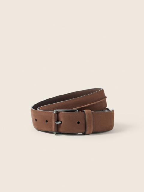 ZEGNA BROWN NUBUCK BELT