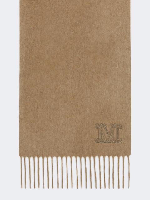 Max Mara DALIA Cashmere stole with Monogram embroidery - BEIGE