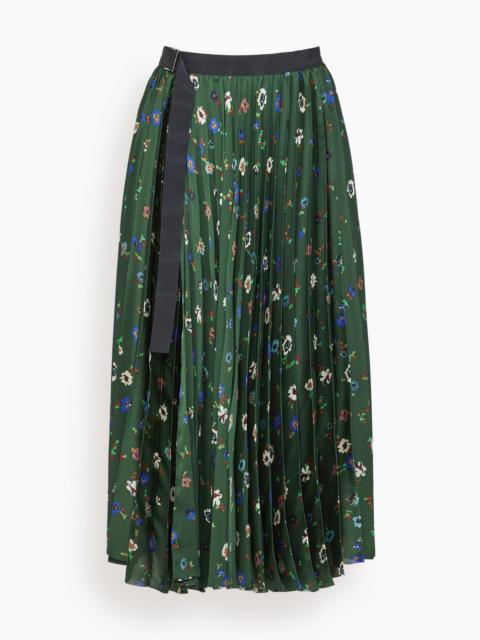 sacai Floral Print Skirt in Green