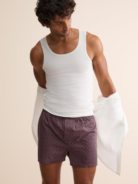 Derek Rose Ledbury Cotton Batiste Classic Fit Boxers Night Navy & Wine Geo