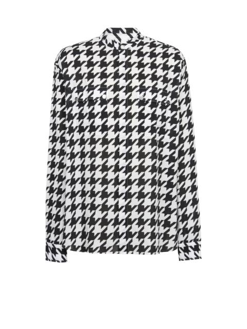 Houndstooth print cotton shirt