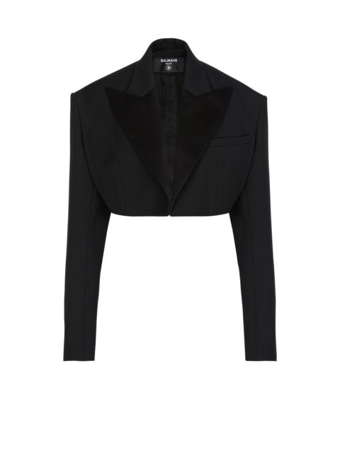 Balmain Cropped grain de poudre jacket