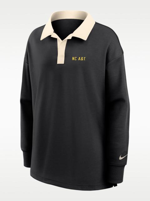 Nike Nike College (North Carolina A&T University) Women's Oversized Long-Sleeve Polo