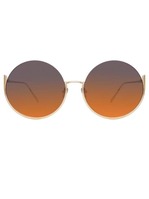 OLIVIA ROUND SUNGLASSES IN YELLOW GOLD