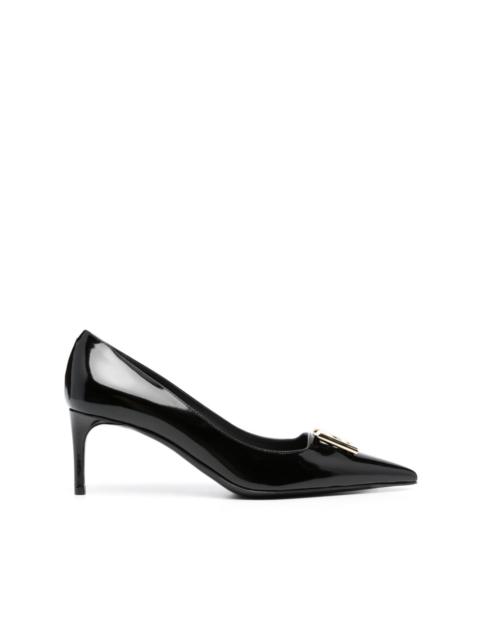 Dolce & Gabbana logo-plaque 75mm leather pumps
