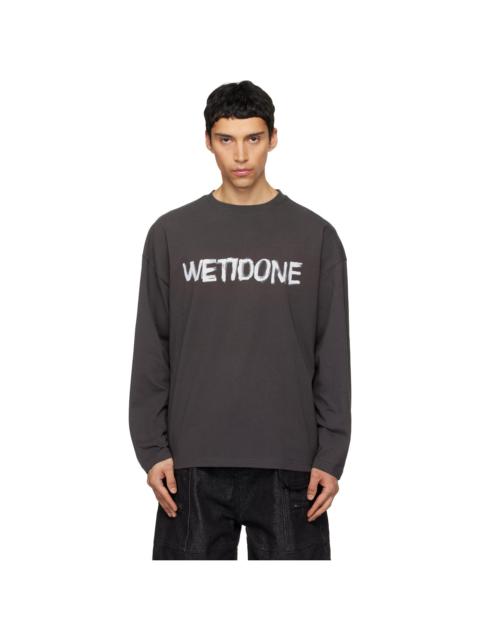 We11done Gray 'We11done' Graffiti Logo Long-Sleeved T-shirt