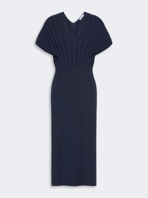 Max Mara SERIO Rib-knit viscose crepe dress - ULTRAMARINE