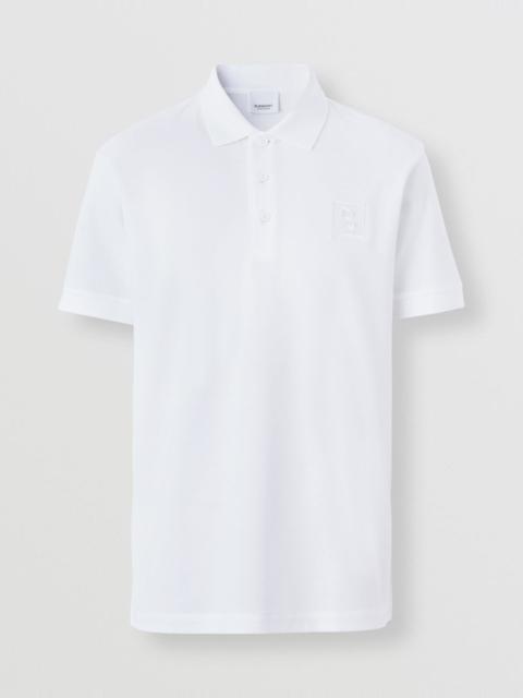 Letter Graphic Cotton Piqué Polo Shirt